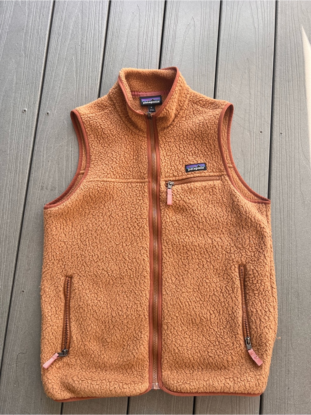 Patagonia Rust Fleece Vest - Cozy Sherpa Layer
